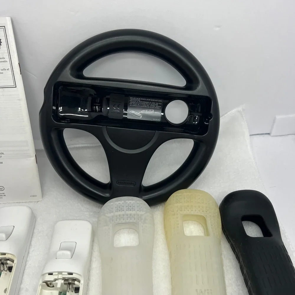 Nintendo Wii Controller Lot 15pc White Black Good Untested OEM Remotes Wheel